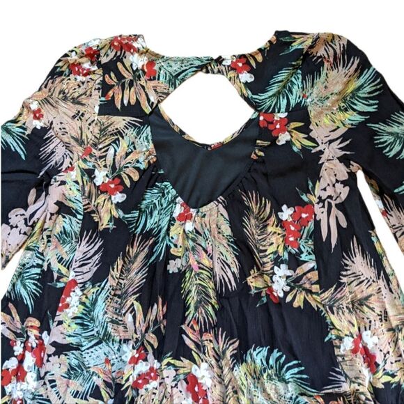 Mahina Tropical Floral‎ Print Dress Flowy Knee Length Women's Small Cruise NWT - Picture 6 of 11